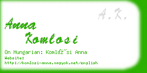 anna komlosi business card